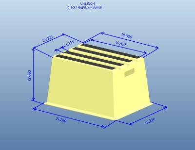 China 12 In Overall Height,Plastic Box Step 500 Lb Load Number Of Steps 1 for sale