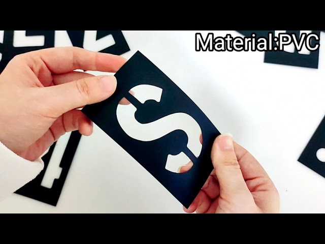 Custom Printing PVC Rectangle Black Number And Letter Stencil For Public