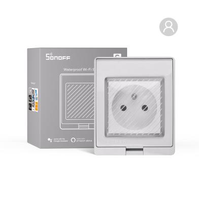 China SONOFF S55TPE-FR 16A Wifi Smart Home Outdoor Waterproof Transparent Soft Rubber PC+PP Outlet Wall Socket With Waterproof Cover for sale