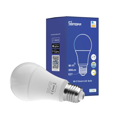 China Sonoff Smart Home B02-B-A60 Wifi Smart LED Bulb E27 Light Color Residential Dimmable Cool And Warm Change Cooperate With Alexa Google Home for sale