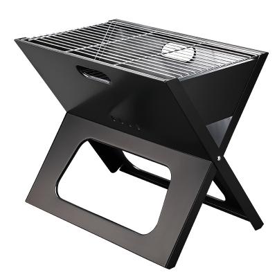 China Easily Assembled Portable X Shape Folding Charcoal BBQ Grill For Outdoor Camping BBQ for sale