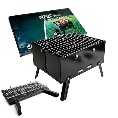 China Easily Assembled Portable Trapeze Grill Customized Suitcase Sizes Portable Outdoor BBQ Grills Charcoal Folding Camping Grill for sale