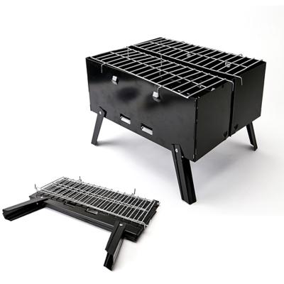 China Wholesale Portable Charcoal Grill Portable Smokeless BBQ Grill Garden Charcoal BBQ Easily Assembled Folding Grill With Stainless Steel Grill Net for sale