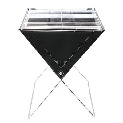 China Professional Folding BBQ Charcoal BBQ Grill Stainless Steel Portable Outdoor Fireproof BBQ Grill Adjustable Size BBQ Charcoal Grill for sale