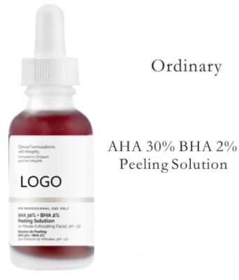 China Cheap Ordinari Aha 30% BHA 2% Anti Aging Whitening Face Serum Cheap Glycolic Peeling Solution for sale