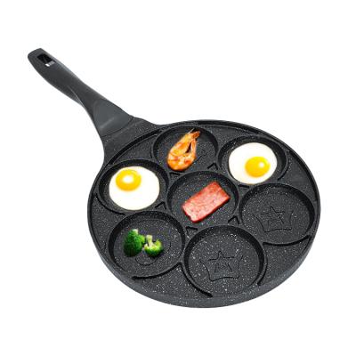 China Hotels 7-Hole Pancake Ham Waffle Omelet Pancake Pan/Egg Pan Breakfast Pot Maker Seven Mold Grill Pan for sale