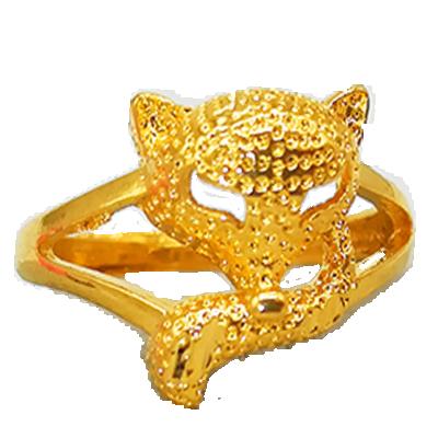 China Copper Plating 24k Gold Jewelry Gold Ring Latest Designs Cute Fox 24k Gold Plated Ring For Women for sale