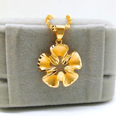 China 2019 Wholesale romantic copper alloy 18k gold plated new flower process pendant for necklace jewelry for sale