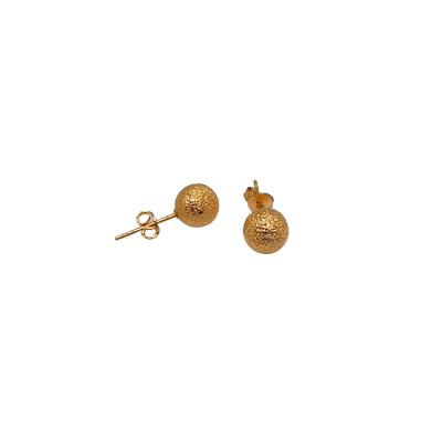 China Copper Alloy 24k Gold (Gold Plated Surface) Plated Fashion Rub Round Stud Earrings for sale