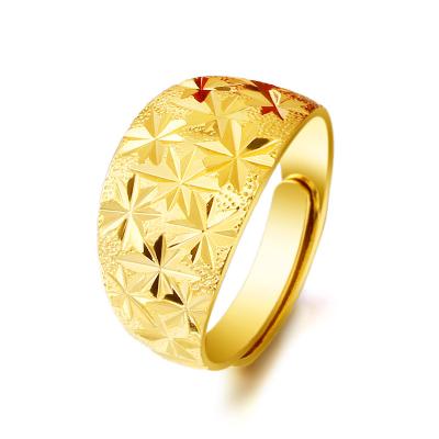 China Hot Style Vietnam Aluuvial Copper Gold Rings Fashion Minimalism Delicate Open Rings Fine Jewelry For Men for sale