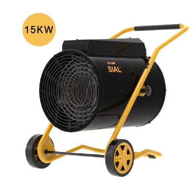 China Hotels New 380v 15kw With Wheels Electric Fan Heater 15kw Industrial Portable Heater for sale