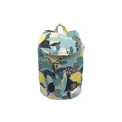 China Waterproof Mint Green Flower Printing Backpack Customized Any Picture Backpack Anti Theft Ladies Nylon Backpack for sale