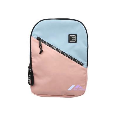 China Waterproof Printed Zipper Pink Backpacks Polyester School Bag For Girls for sale