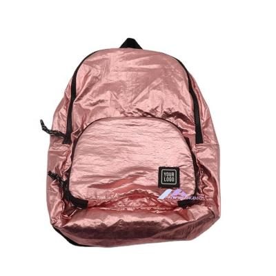 China China Factory Supply Waterproof Women Luxury Lightweight Nylon Fabric Soft Backpack Metallic Foldable Bag for sale