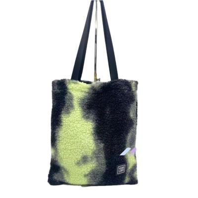 China Custom Cozy Fashion Winter Hoopa Plush Tie-Dye Solrock Plush Tote Bag for sale