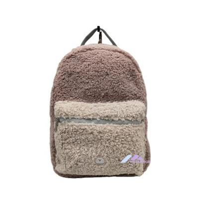 China Hot Newest Style Beige Sophisticated Tech Sherpa Backpack Plush Bag for sale