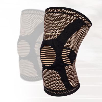 China Breathable Sports Custom Elastic Copper Nylon Knee Brace Fitness Knee Brace Compression Nylon Running Sleeve for sale