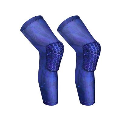 China Sports Basketball Volleyball Honeycomb Anti-Slip Leg Crashproof Leg Sleeve Knee Pads Support Padded Compression for sale