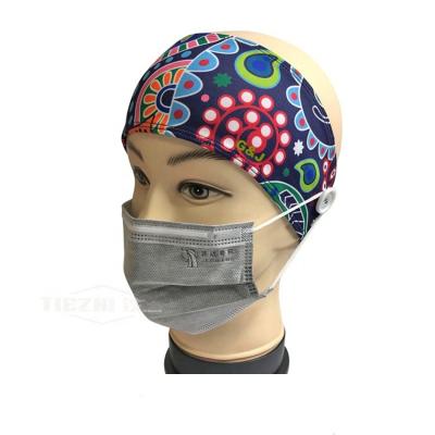 China Breathable Wholesale 4 Colors Fitness Sports Hair Accessories Button Headband For Women Doctor for sale