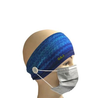 China Sports Nurse Button Hair Band Breathable Customized Elastic Headbands Protecting Ear for sale