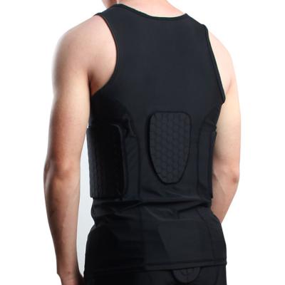 China Sports Customized Compression Shirt Guard Training Vest Protective Compression Vest With Pads for sale