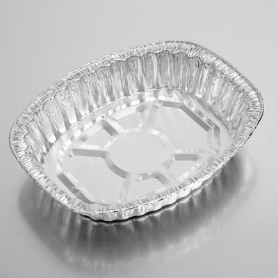 China Deep Oval Christmas Food Wrapping Aluminum Foil Turkey Casserole Disposable Pan Turkey Roasting Container Thanksgiving for sale