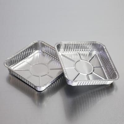 China Hot Selling Disposable Food Packing Aluminum Containers Rectangle Container Aluminum Foil Lunch Box for sale