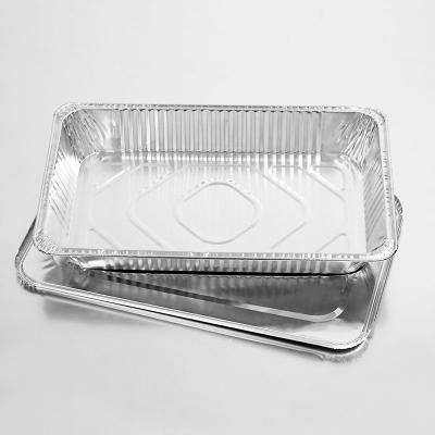 China Food Wrapping 1750ml Rectangular Aluminum Foil Disposable Pan Take Out Food Containers With Clear Lids for sale