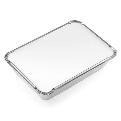 China 800ML Disposable Food Rectangle Aluminum Foil Tin Foil Container With Lid for sale