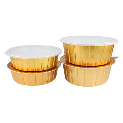 China Disposable 2000ml Food Aluminum Foil Take Out Container Round Shape For Caterer for sale