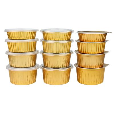 China Different Type Disposable Aluminum Foil Pan Color Round Pan Party Food Containers for sale