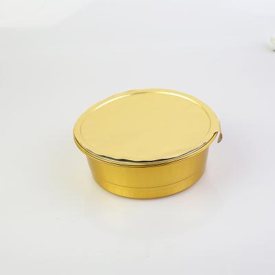 China Environmental Friendly and Recyclable Aluminum Food Containers Foil Tray / Airline Meal Tray Round Disposable With Lid for sale