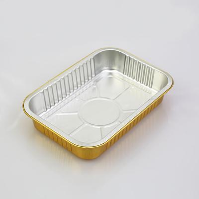 China Environmental Friendly and Recyclable Disposable Aluminum Foil Trays Baking Food Aluminum Foil Container with Plastic Lids/Cover for sale