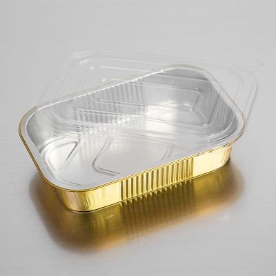 China Modern Wholesale High Quality Airline Food Packaging Disposable Smooth Wall Aluminum Foil Container for sale