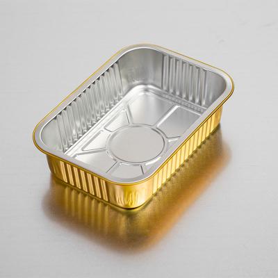 China Food packaging customized rectangle aluminum foil container pans disposable smoothwall aluminum foil trays for sale