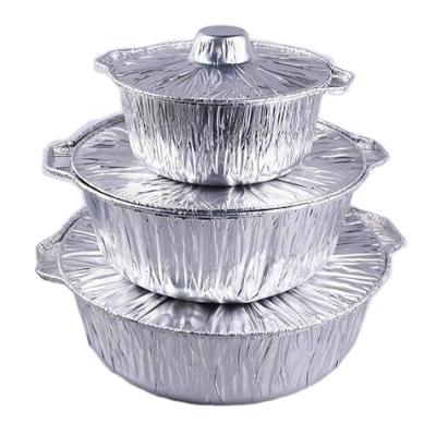 China Eco-friendly Food Wrapping Aluminum Foil Round Pot Container Baking Wrap For Hot Pot for sale