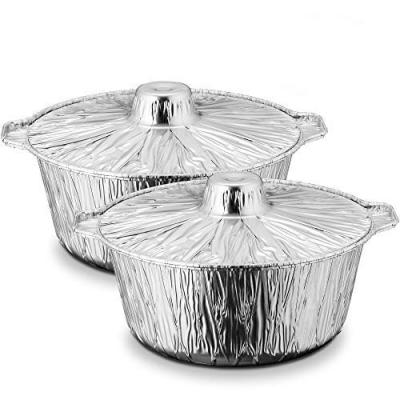 China Food Wrapping Aluminum Foil Pots And Pans Disposable Hot Pots With Lids for sale