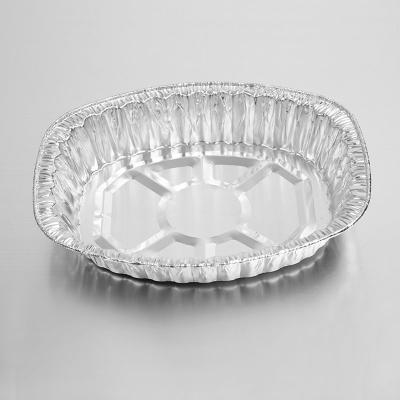 China Food Packaging Barbecue Use Container Fish Roasting Tray Aluminum Foil Oval Aluminum Foil Fish Supply Container for sale