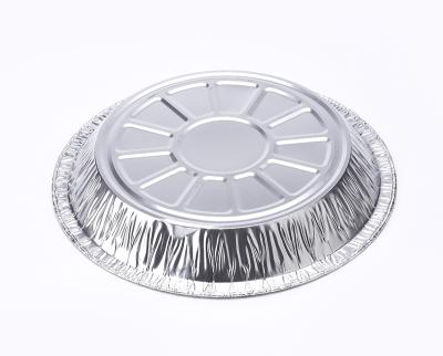 China Disposable Circular Food Aluminum Foil Tray Aluminum Mold With Lid for sale