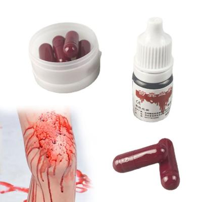 China Shaped Vampire Zombie Tricky Fake Plasma Halloween Fake Blood Pill Artificial Fake Blood Capsules for sale