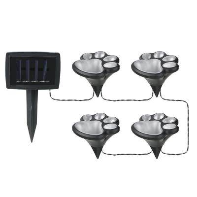 China Garden New Led One-To-Four Dog Paw Lamp Outdoor Waterproof Ip65 Light Garden Decoration Embellishment Lawn Solar Lights for sale