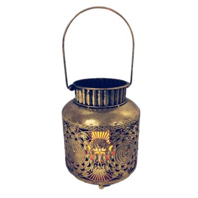 China Newest Design Style Antique Middle Eastern Bucket Candle Holder Home Decoration Decor Lantern for sale