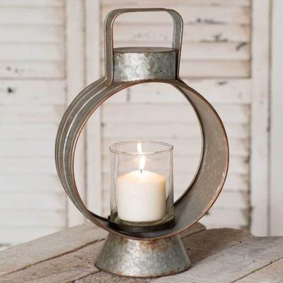 China Home Decoration Seasonal Daily Candle Holder Gift Birthday Galvanized Craft Decoration Table Xmax Products Tin Lantern/Winter Decoration for sale