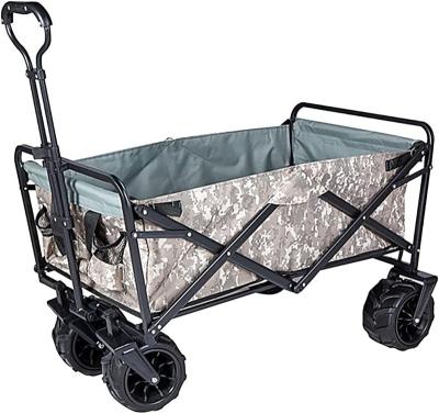 China Outdoor Camping /Shopping/ Fishing Beach /Garden Reliable Quality All Terrain Camouflage Garden Cart Collapsible Folding Utility Cart for sale