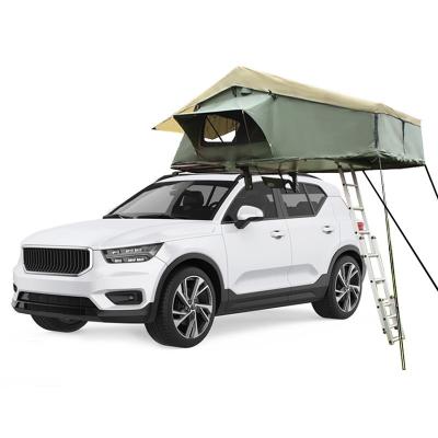 China Soft Luxury Folding Outdoor Camping Car Roof Bed Shell Roof Top Tent Bed Waterproof Roof Top Tent Factory For SUV Car Free Ladder for sale