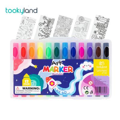 China Colorful / Safe / Environmental 12 Colors Washable Marker Pen Set Non-toxic washable coloring pen for kids Marker for sale