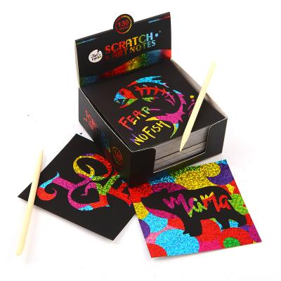 China Office & Custom School Kids Kids Magic Non-Toxic Baby Rainbow Color Paper Scratch Art Printer Card Notes for sale