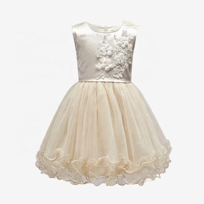 China Manufacturer Direct Selling New Washable Round Neck Girls Sleeveless Layered Mesh Princess Party Dress for sale