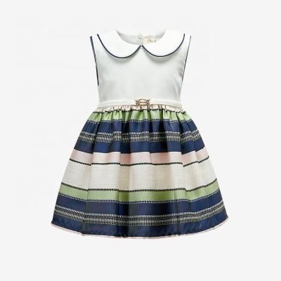 China Girls' Holiday Party Satin Stripe Spring Sleeveless Ball Gown Washable Elegant Children's Dress and Summer Birthday Wedding for sale