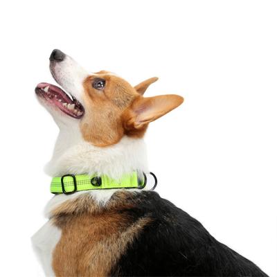 China LOGO Outdoor Adjustable Reflective Safety Customized Padded Padded Nylon Dog Collar Training Dog Collar for sale